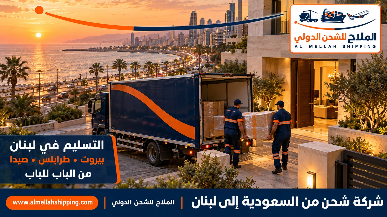 تسليم الشحنة في لبنان — شحن من السعودية إلى لبنان