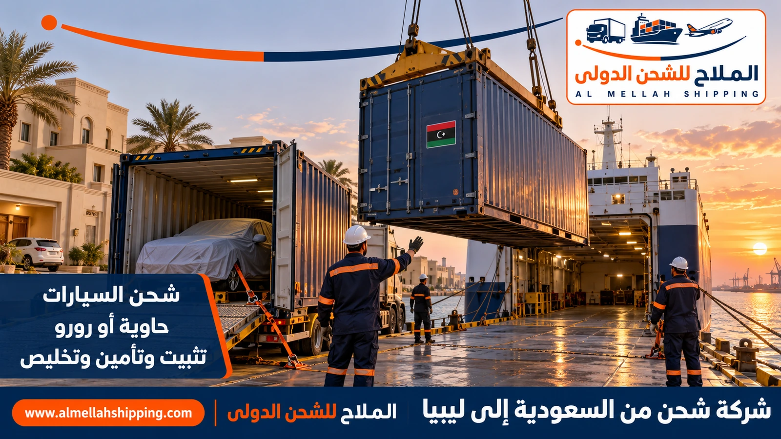 شحن سيارات من السعودية إلى ليبيا مع الملاح