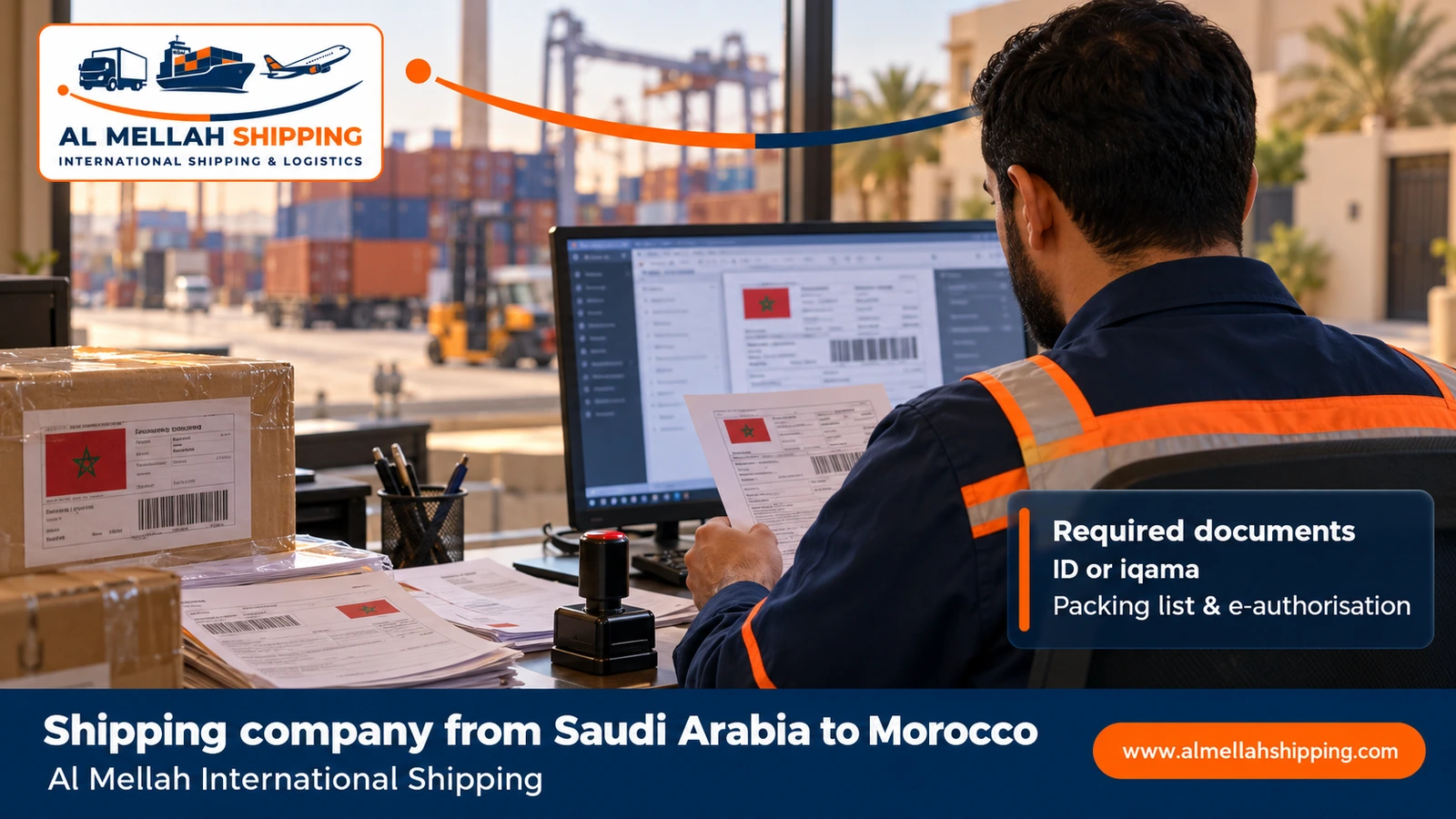 Shipping and customs clearance documents from Saudi Arabia to Morocco