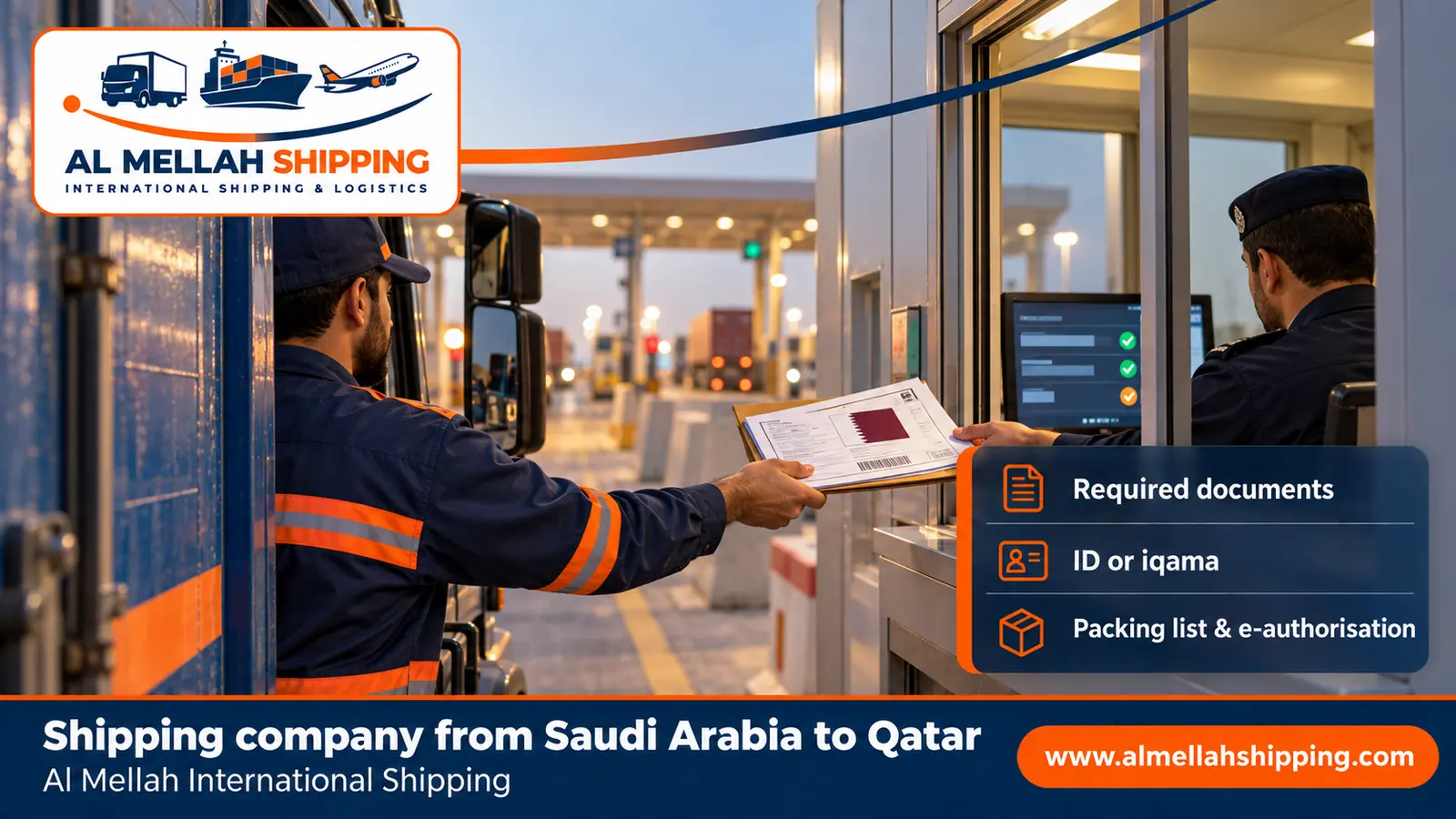 Shipping documents and customs clearance from Saudi Arabia to Qatar