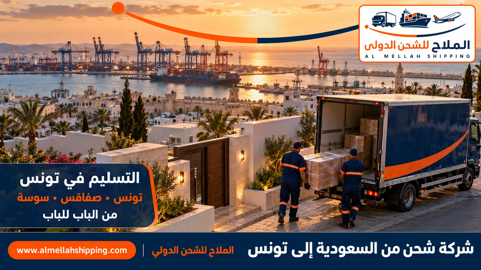 تسليم الشحنة في تونس — شحن من السعودية إلى تونس