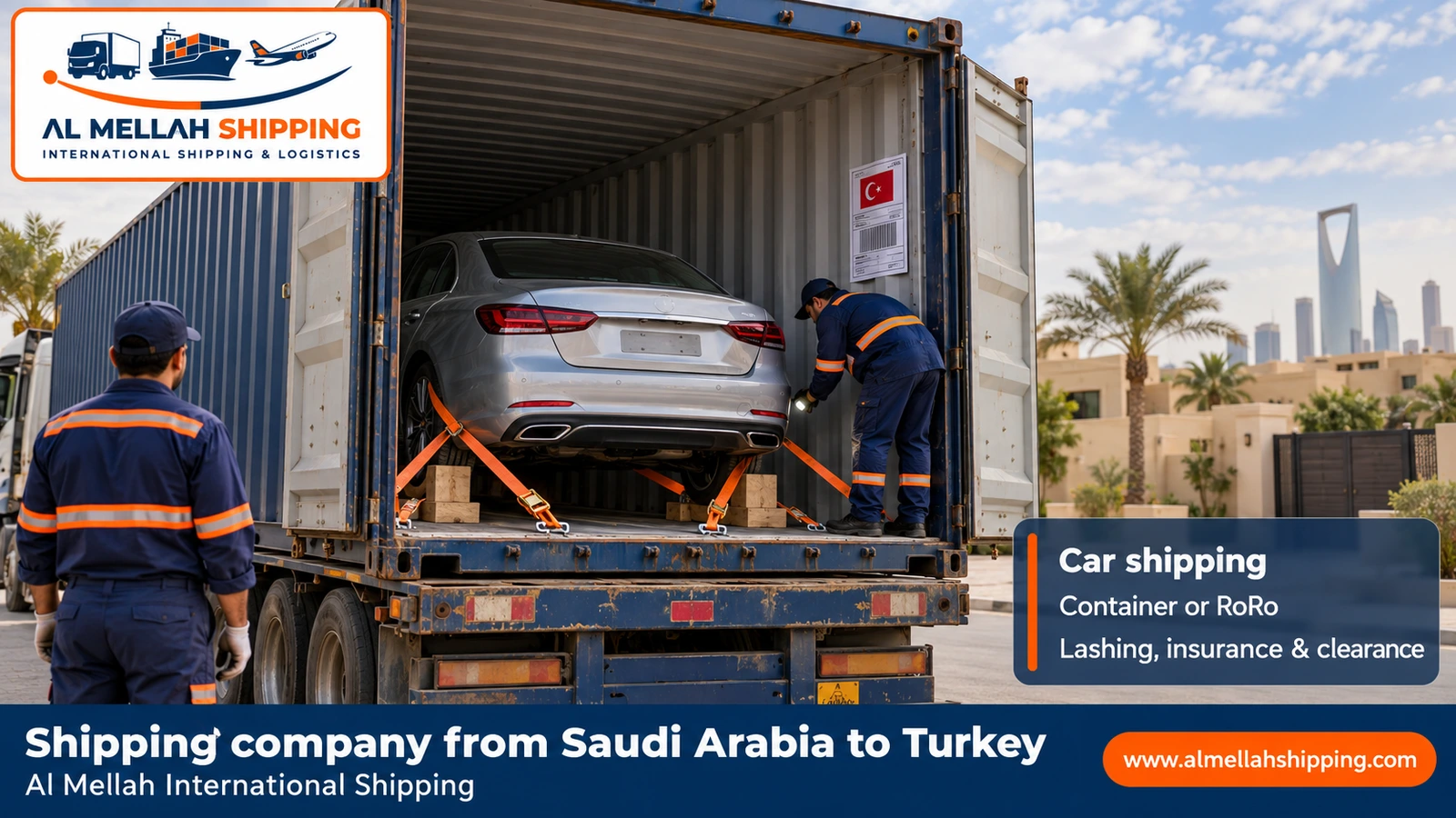 Car shipping from Saudi Arabia to Turkey with Al Mellah