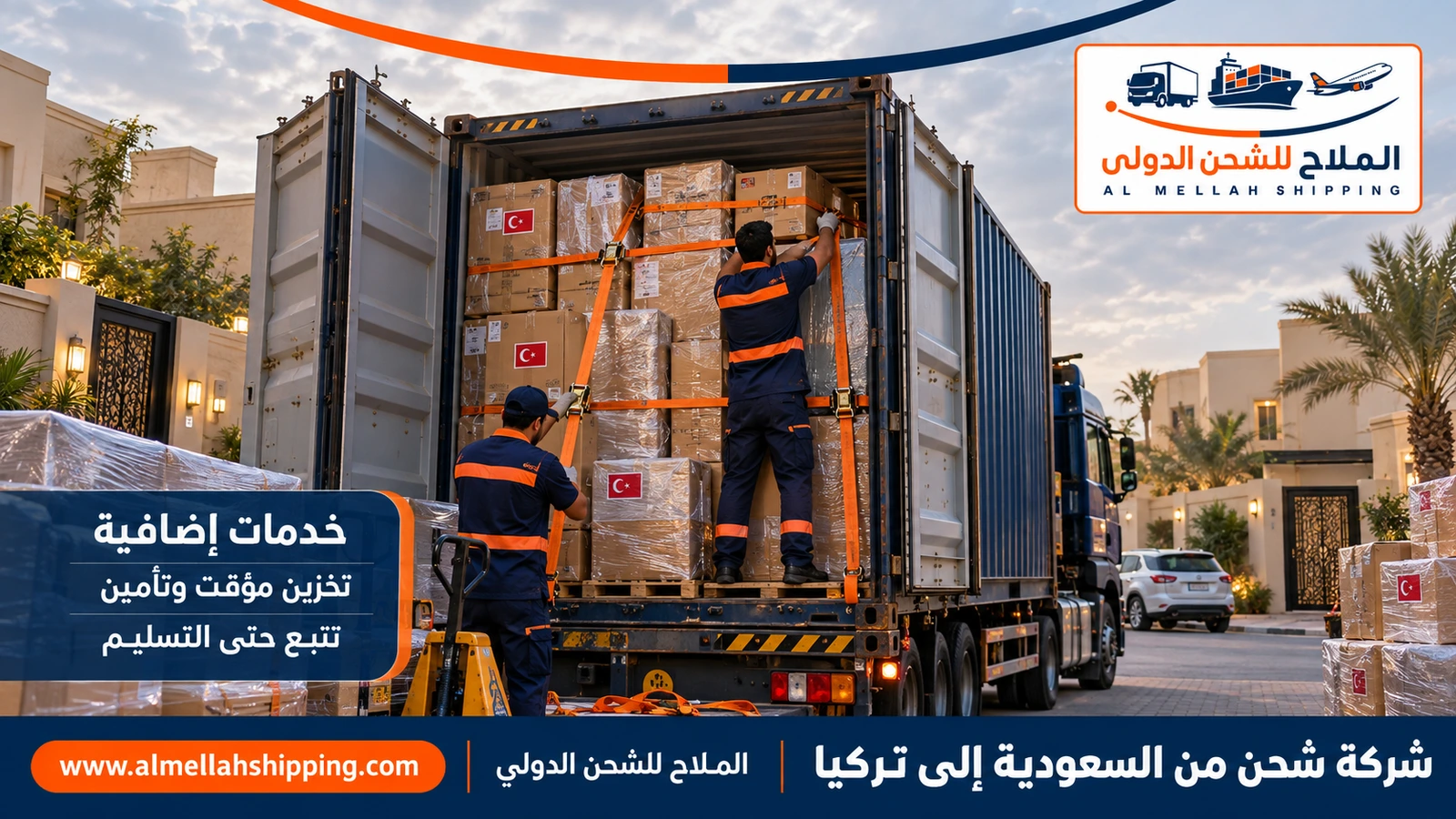 تغليف وتخزين الشحنات قبل الشحن من السعودية إلى تركيا