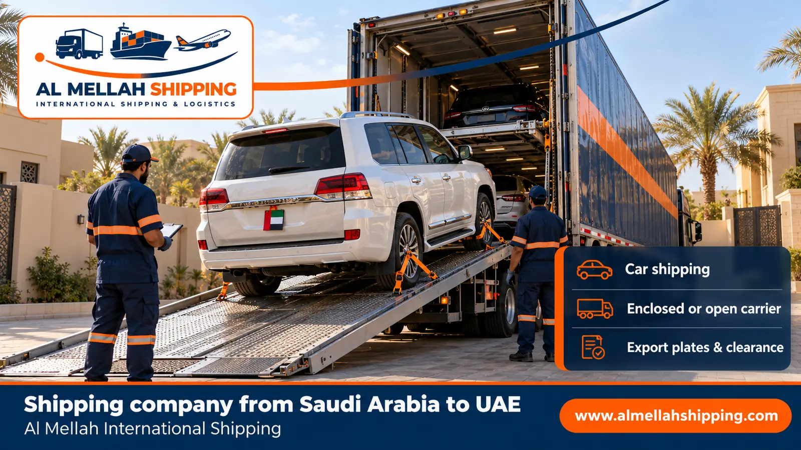 Car shipping from Saudi Arabia to the UAE with Al Mellah