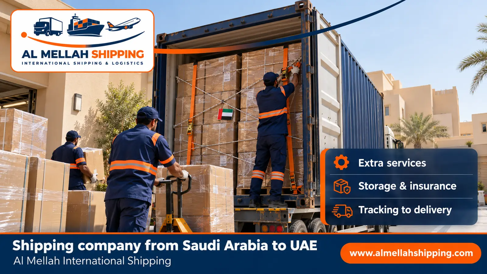 Packing and storage before shipping from Saudi Arabia to the UAE