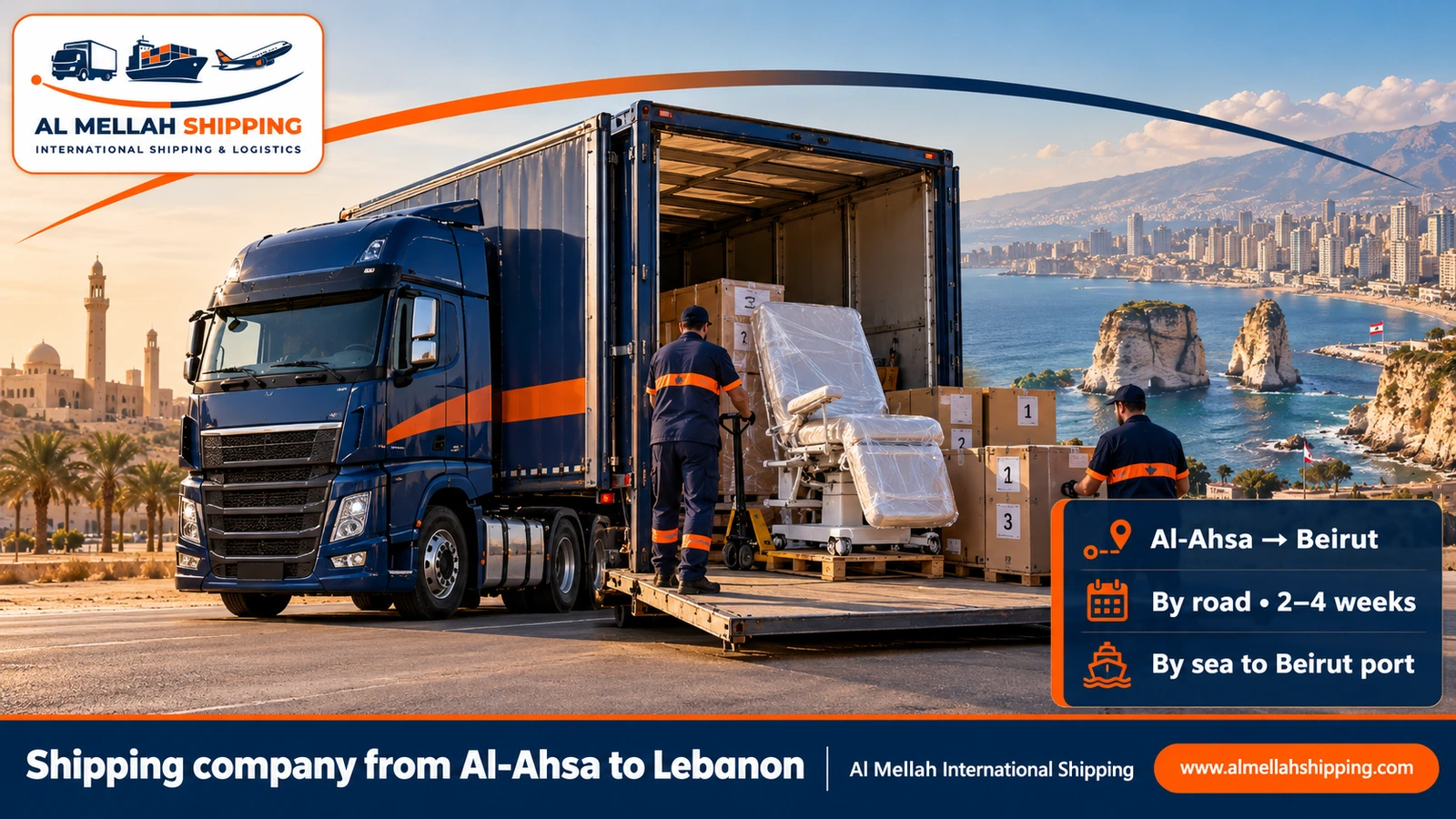 Shipping company from Al-Ahsa to Lebanon — Al Mellah International Shipping
