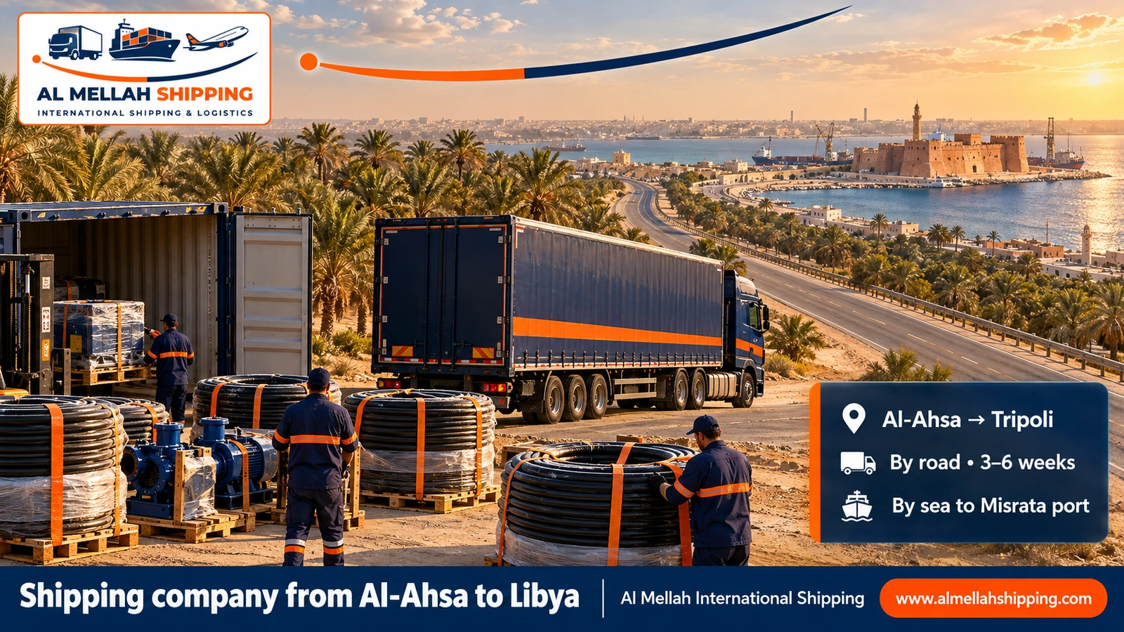 Shipping company from Al-Ahsa to Libya — Al Mellah International Shipping