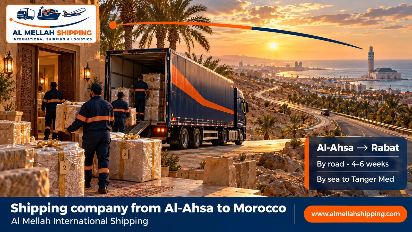 Shipping company from Al-Ahsa to Morocco — Al Mellah International Shipping