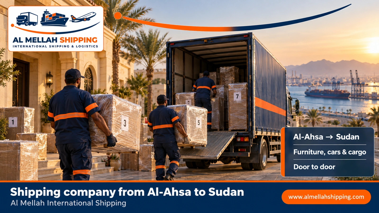 Shipping company from Al-Ahsa to Sudan — Al Mellah International Shipping