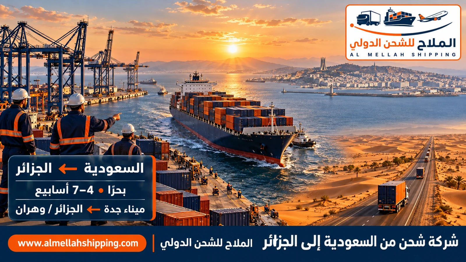 شركة شحن من السعودية إلى الجزائر — الملاح للشحن الدولي