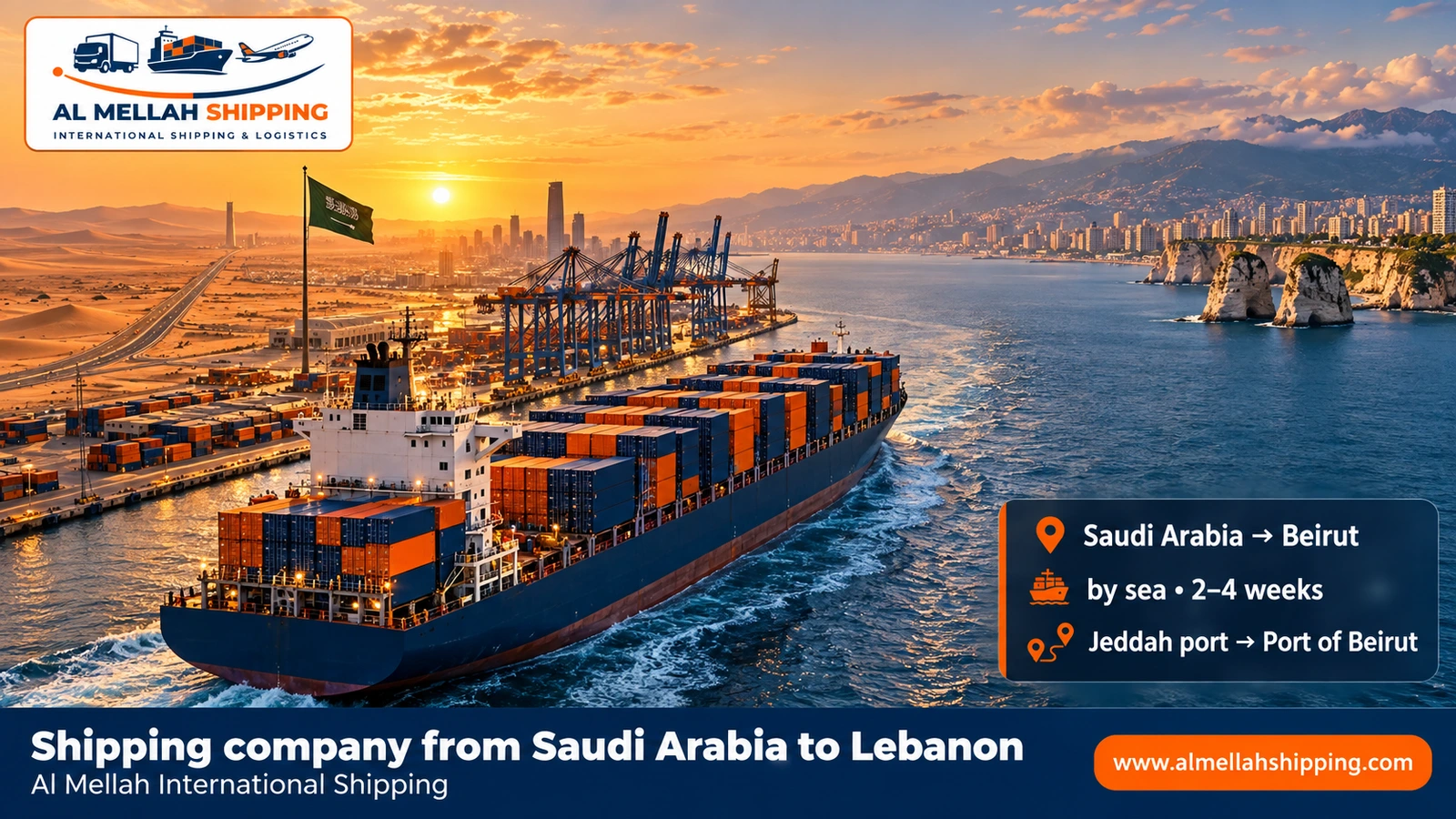 Shipping company from Saudi Arabia to Lebanon — Al Mellah International Shipping