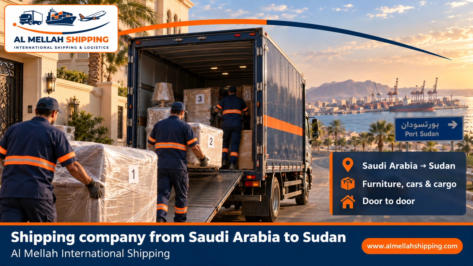 Shipping company from Saudi Arabia to Sudan — Al Mellah International Shipping