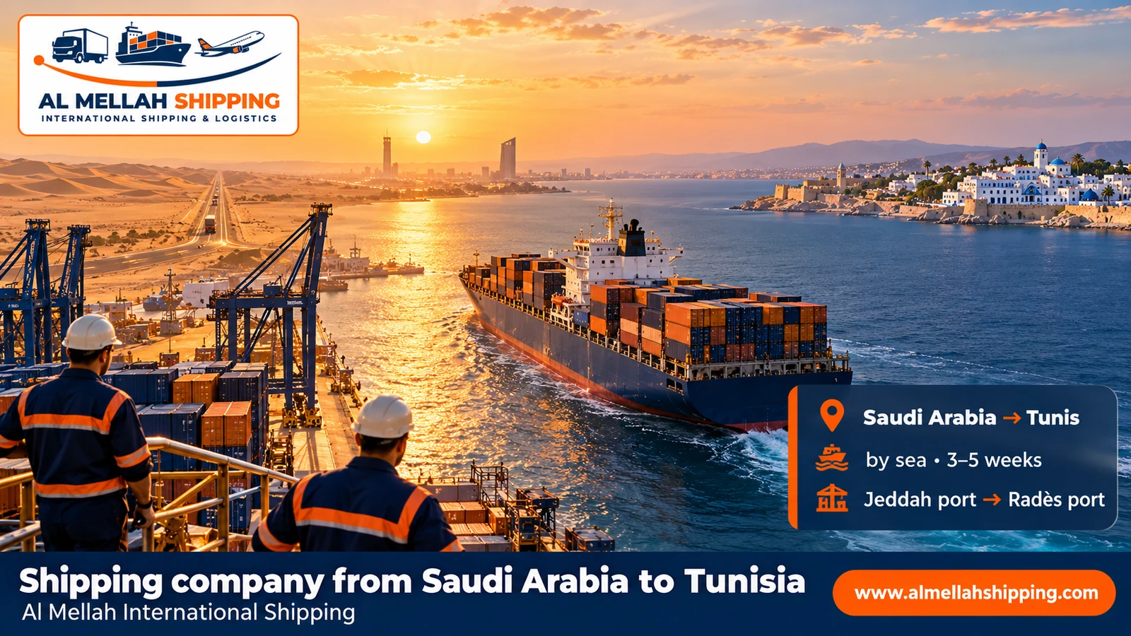 Shipping company from Saudi Arabia to Tunisia — Al Mellah International Shipping