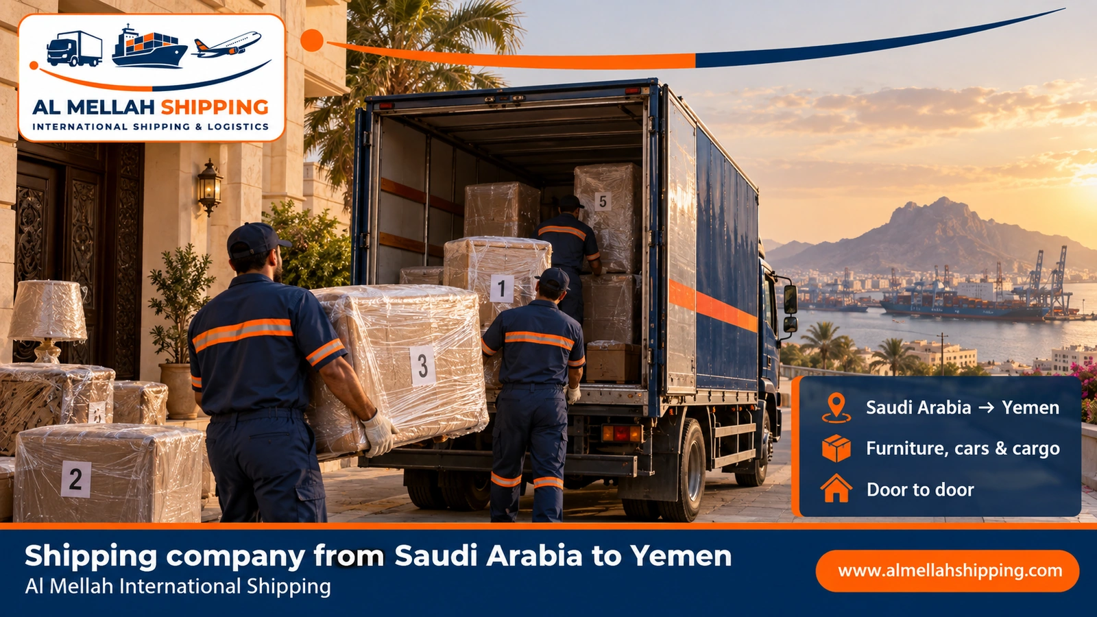 Shipping company from Saudi Arabia to Yemen — Al Mellah International Shipping