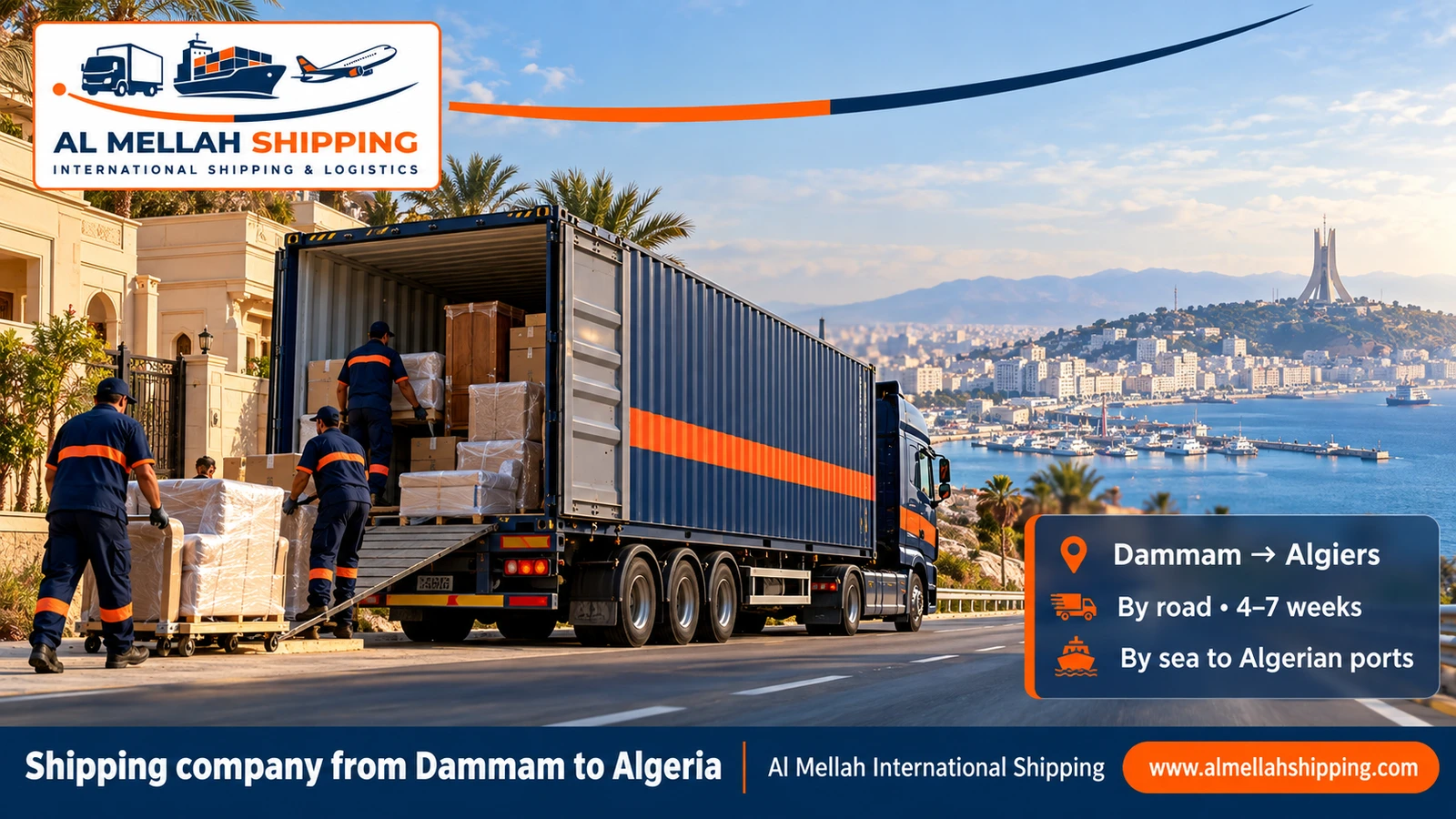 Shipping company from Dammam to Algeria — Al Mellah International Shipping