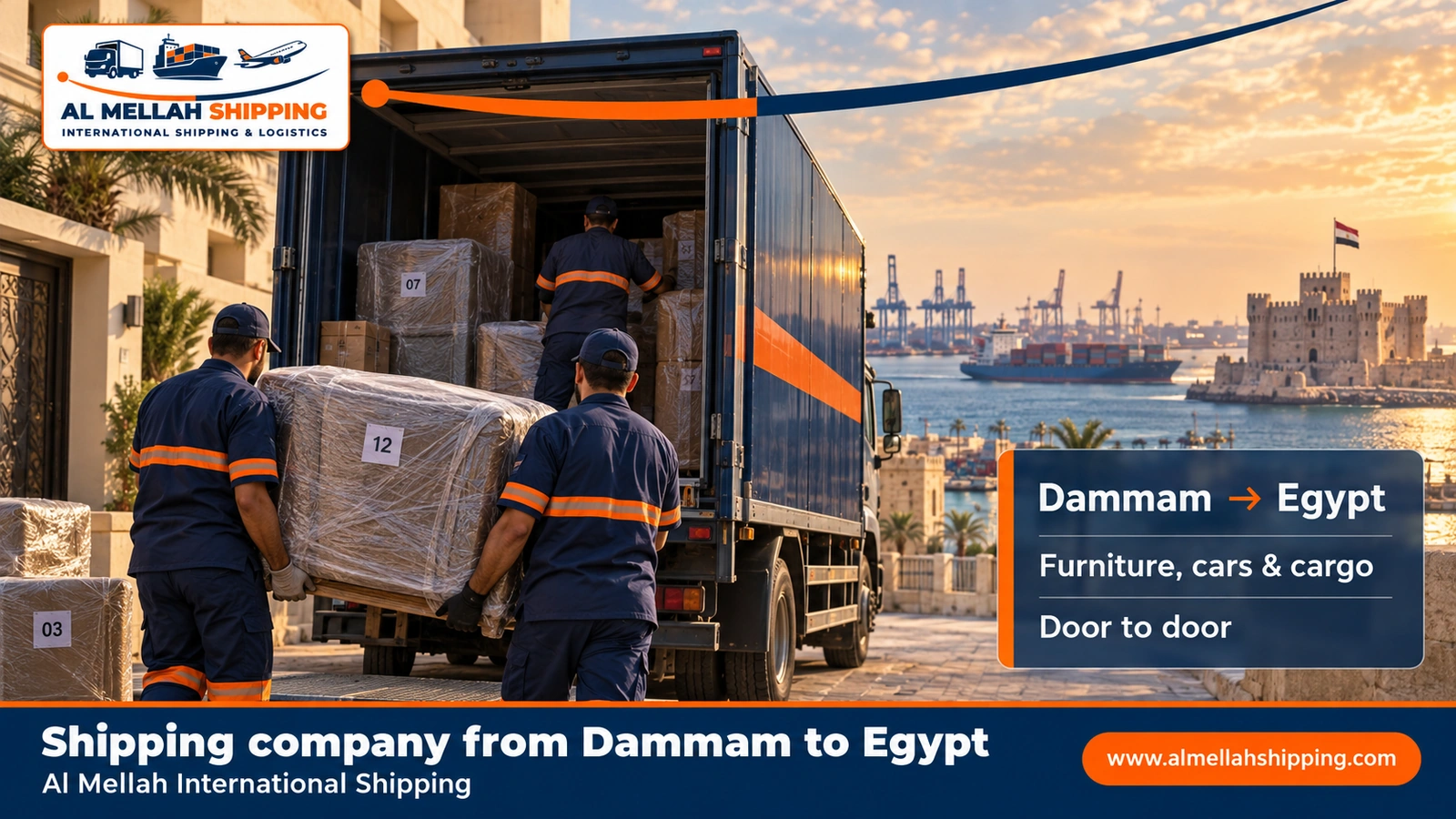 Shipping company from Dammam to Egypt — Al Mellah International Shipping