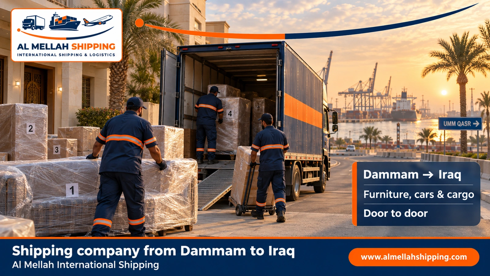 Shipping company from Dammam to Iraq — Al Mellah International Shipping
