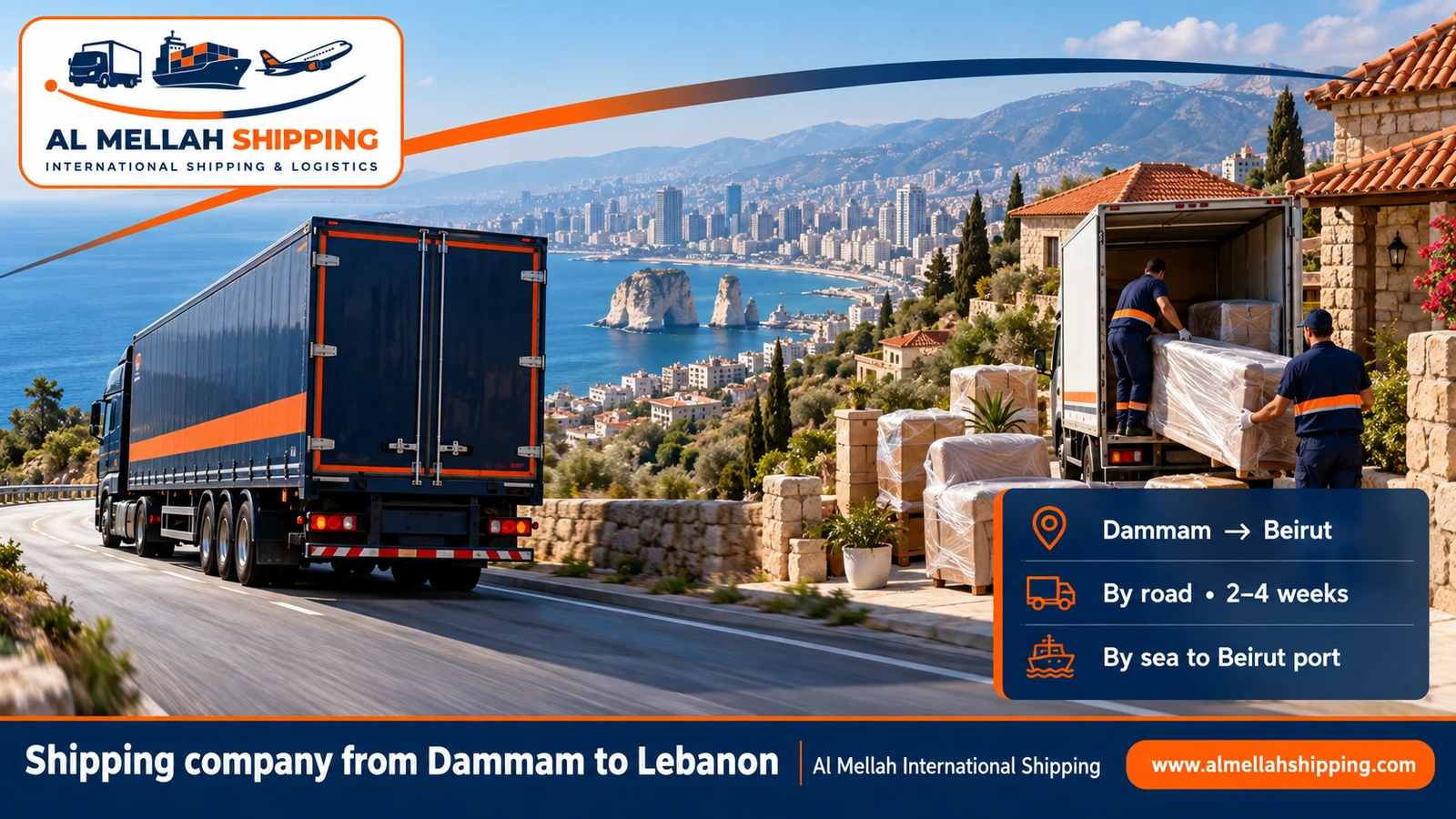 Shipping company from Dammam to Lebanon — Al Mellah International Shipping