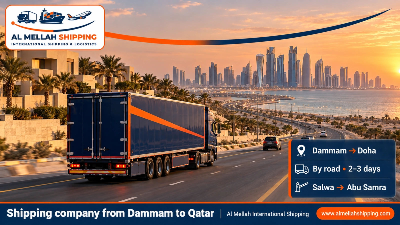 Shipping company from Dammam to Qatar — Al Mellah International Shipping