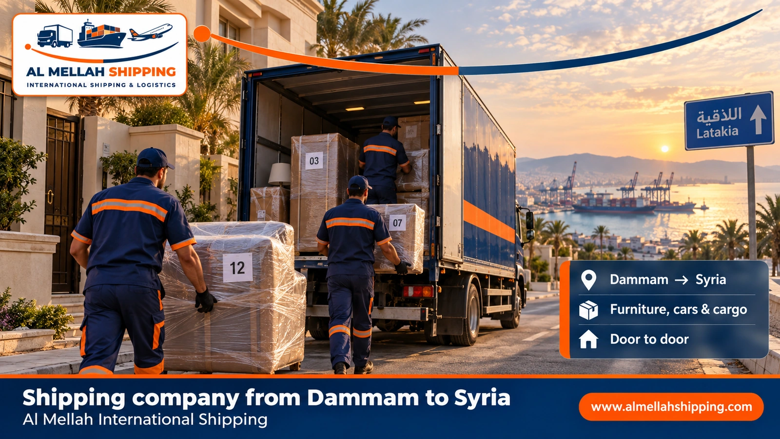Shipping company from Dammam to Syria — Al Mellah International Shipping