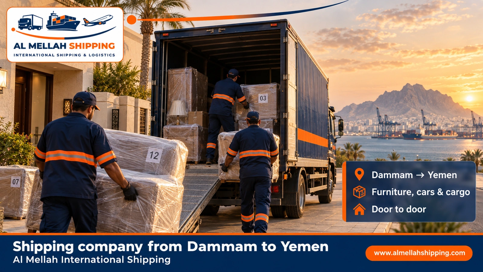 Shipping company from Dammam to Yemen — Al Mellah International Shipping