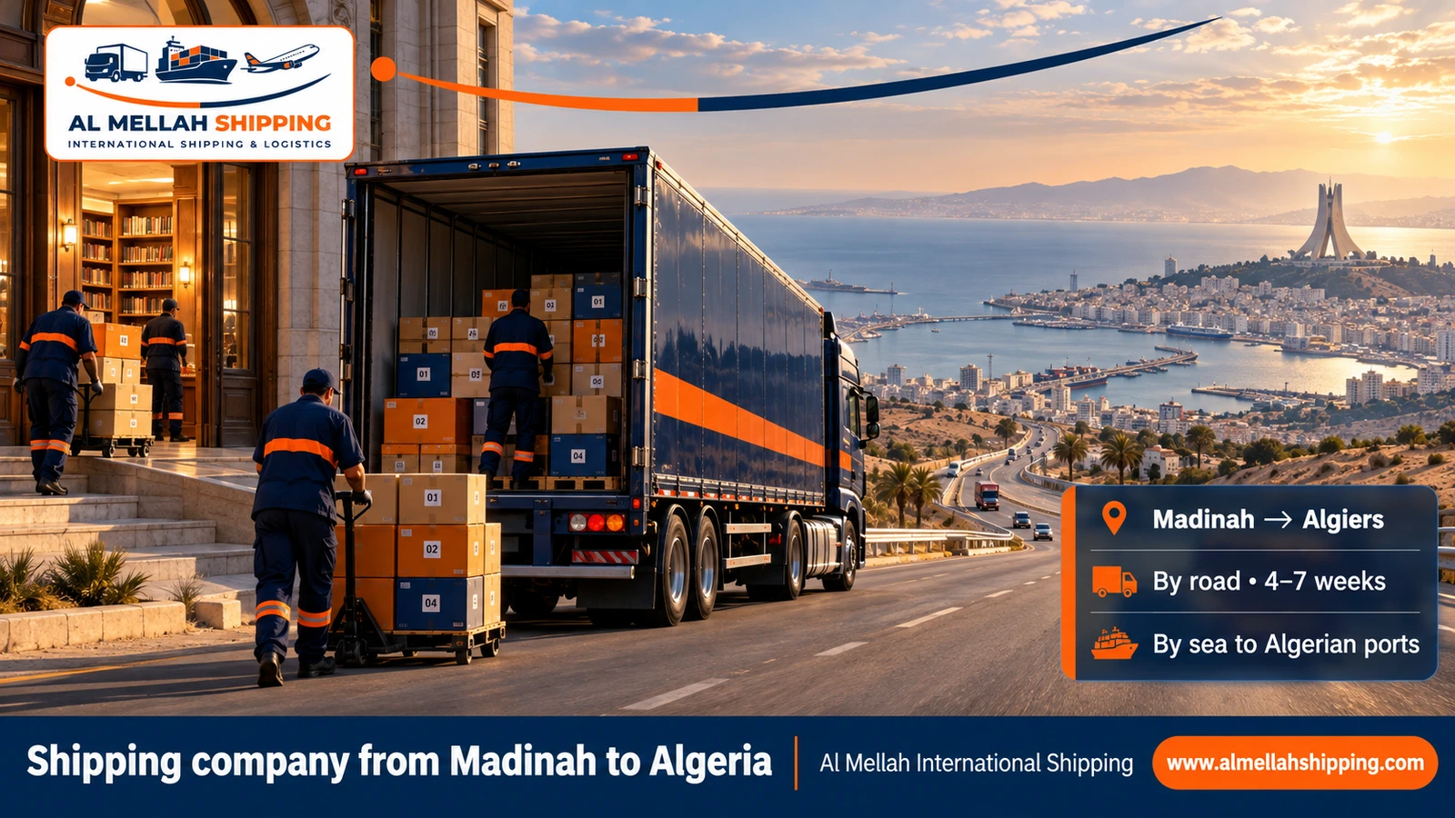 Shipping company from Madinah to Algeria — Al Mellah International Shipping