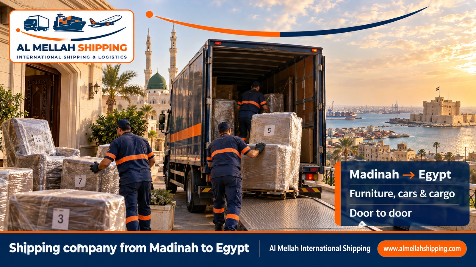 Shipping company from Madinah to Egypt — Al Mellah International Shipping
