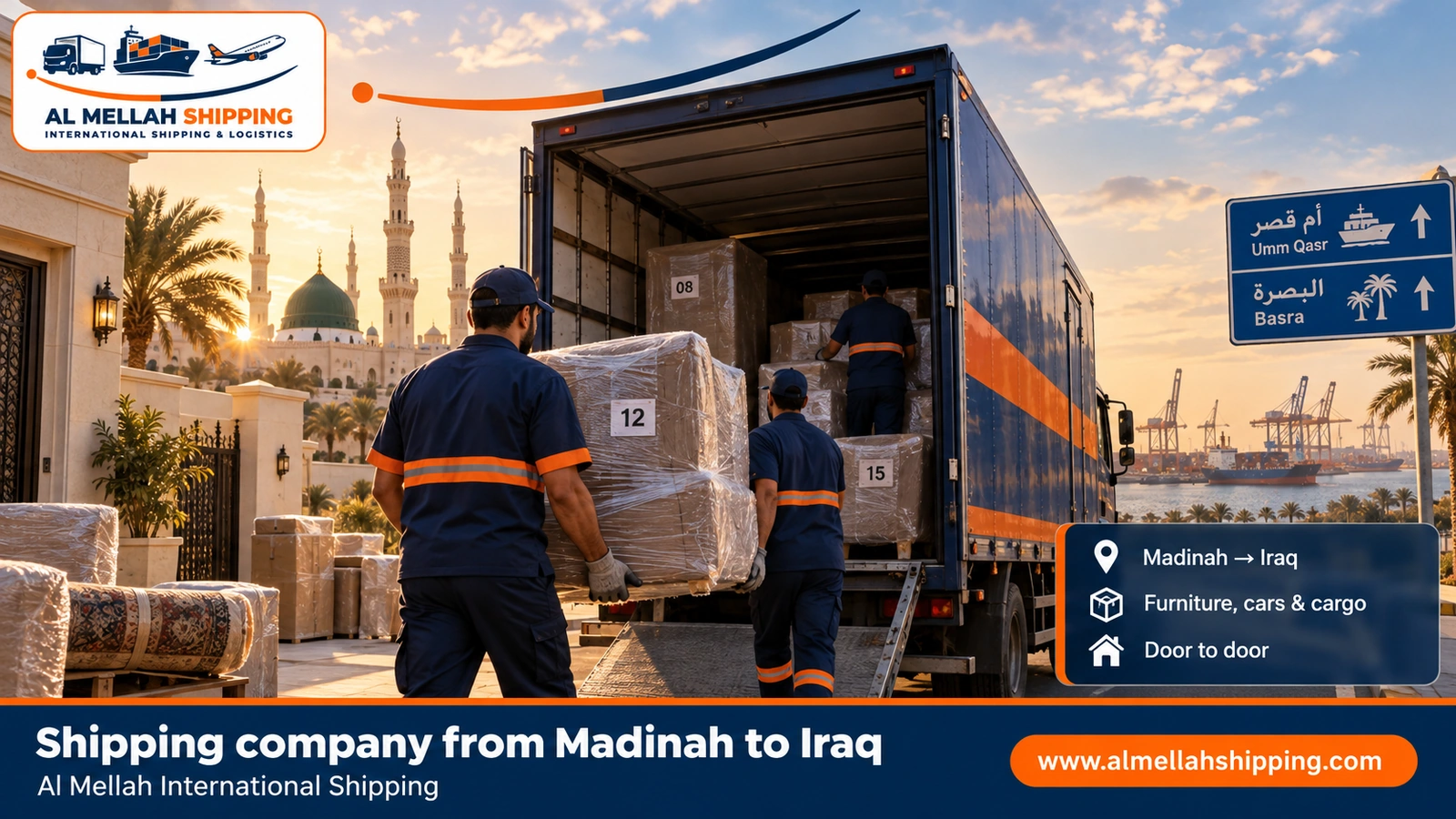 Shipping company from Madinah to Iraq — Al Mellah International Shipping