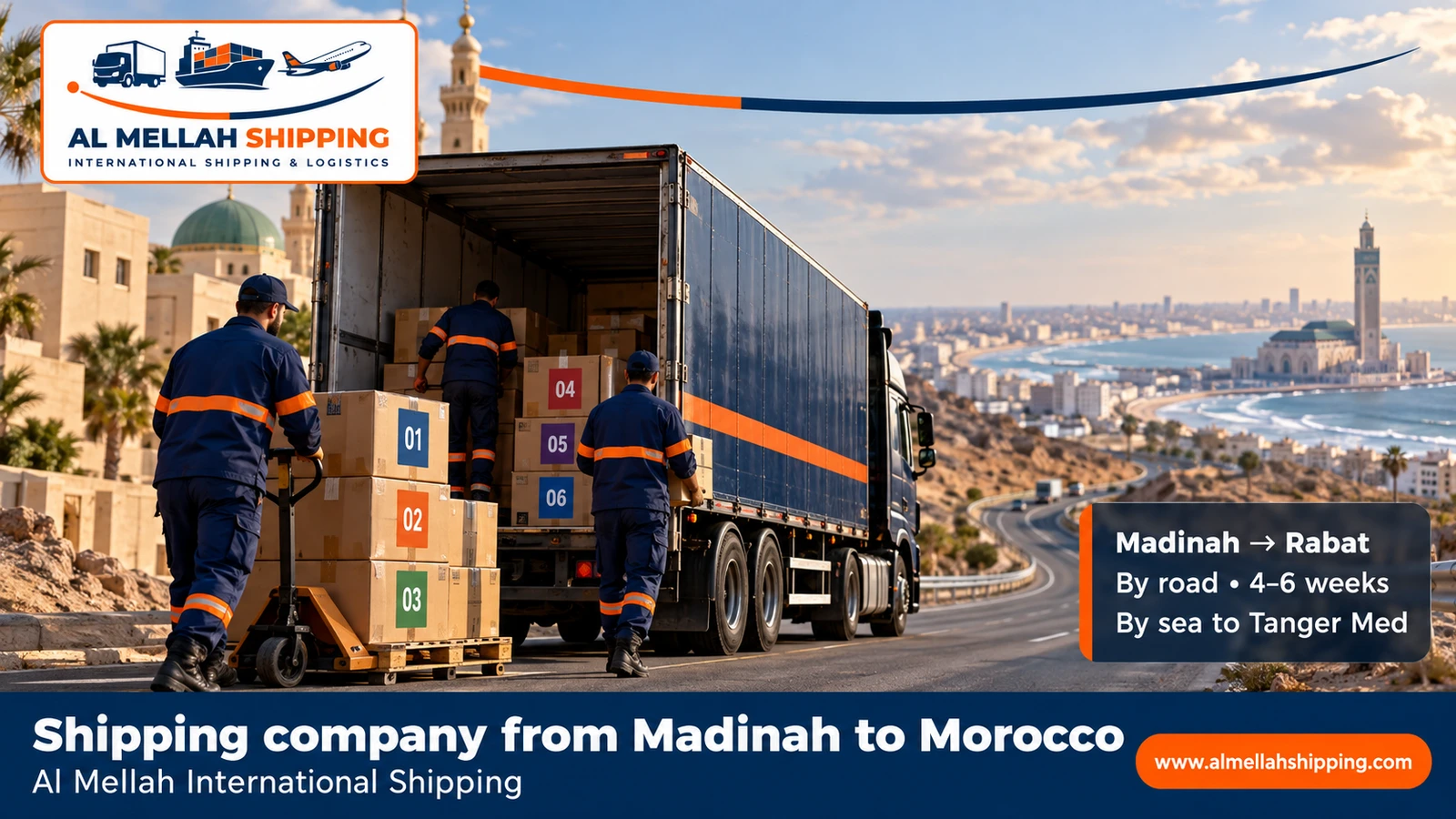 Shipping company from Madinah to Morocco — Al Mellah International Shipping