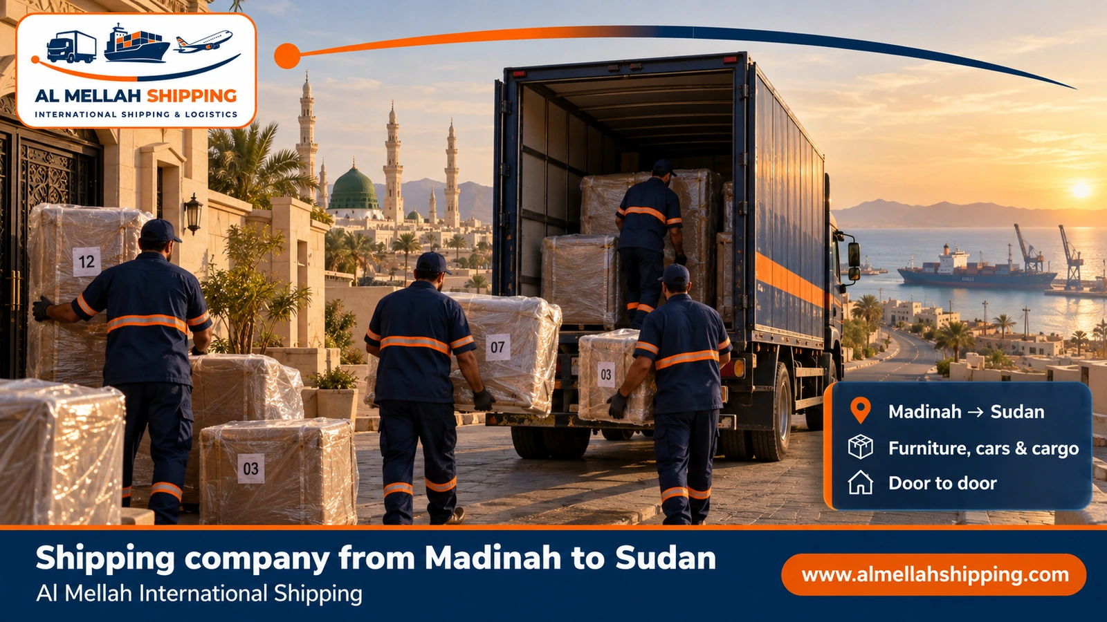 Shipping company from Madinah to Sudan — Al Mellah International Shipping