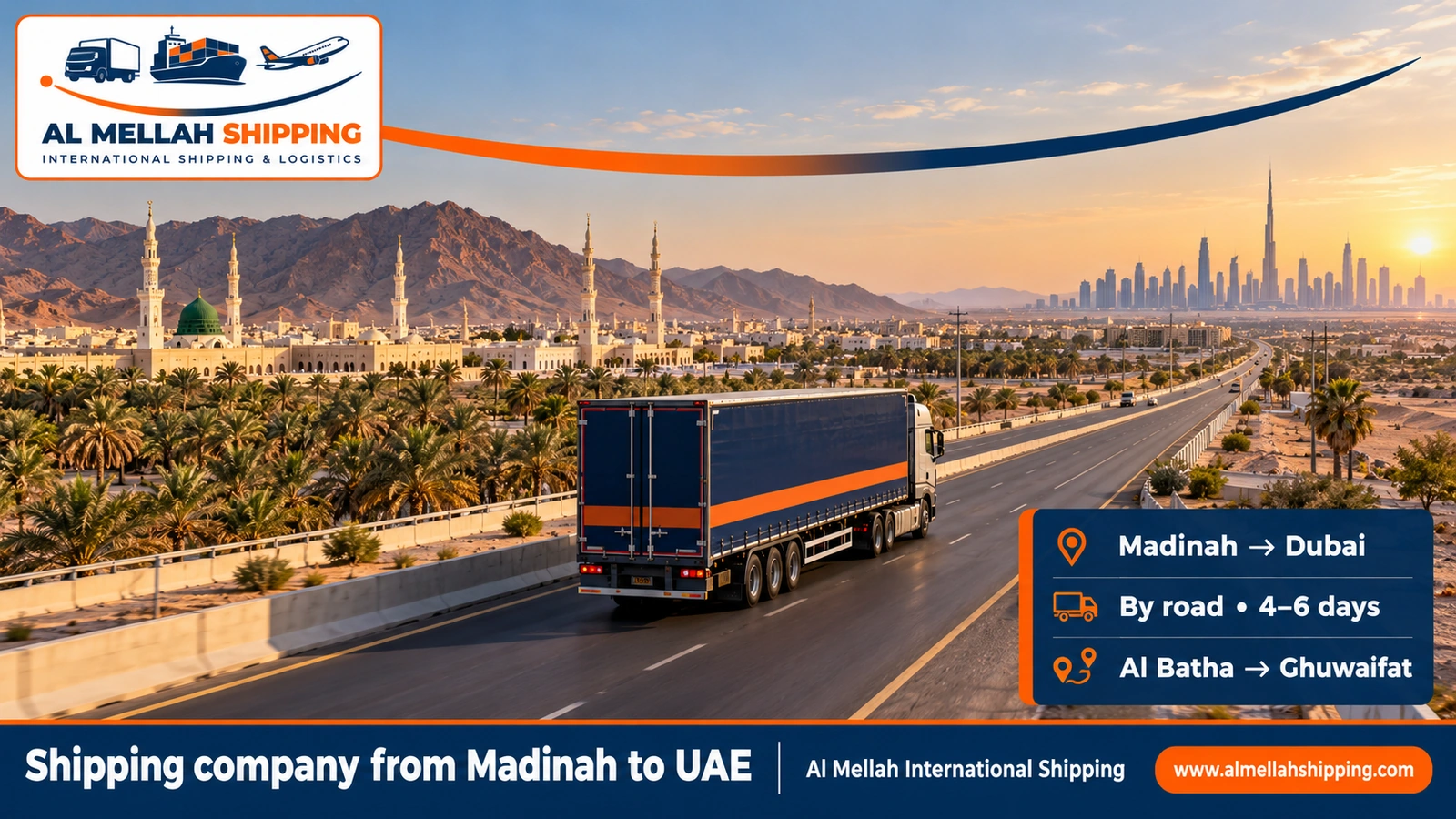 Shipping company from Madinah to UAE — Al Mellah International Shipping