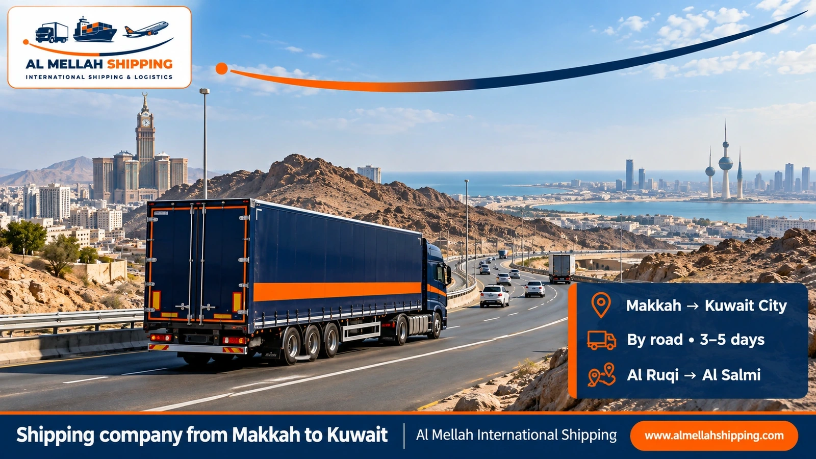 Shipping company from Makkah to Kuwait — Al Mellah International Shipping