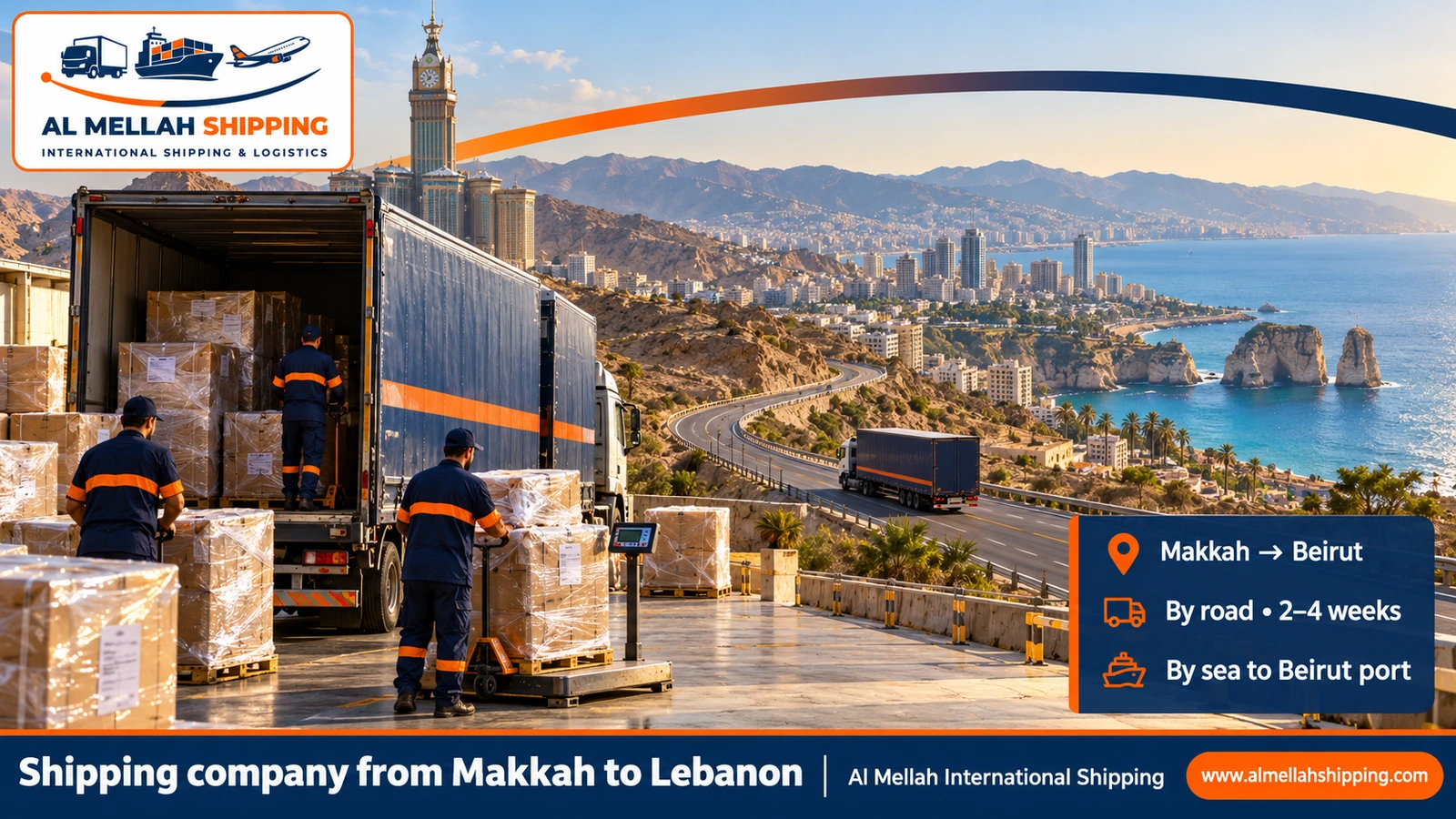 Shipping company from Makkah to Lebanon — Al Mellah International Shipping