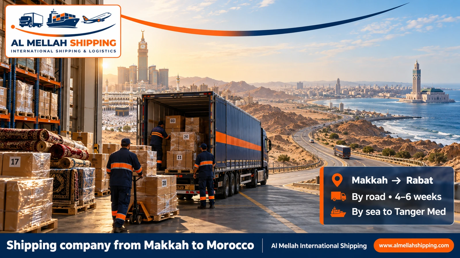 Shipping company from Makkah to Morocco — Al Mellah International Shipping