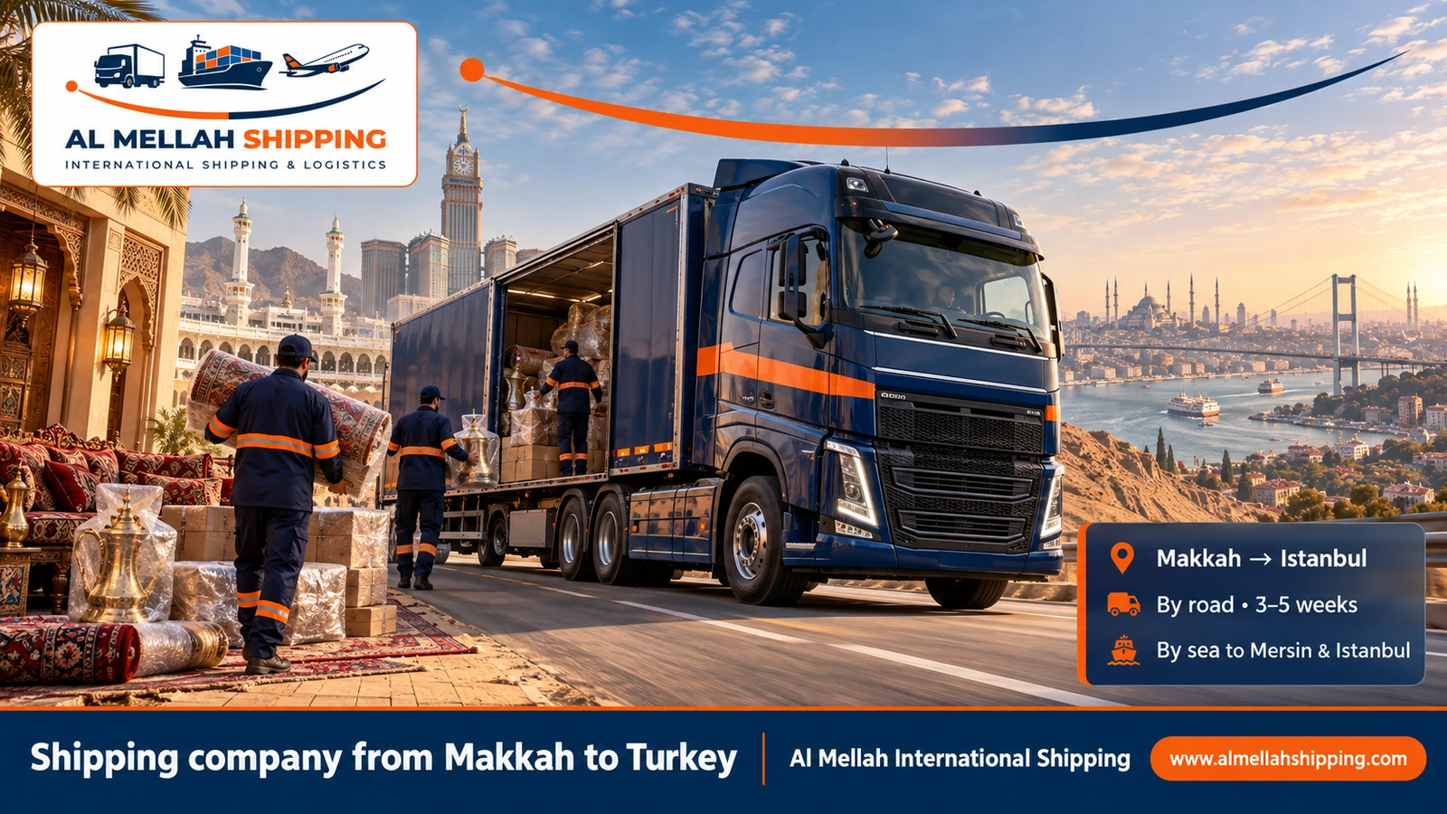 Shipping company from Makkah to Turkey — Al Mellah International Shipping