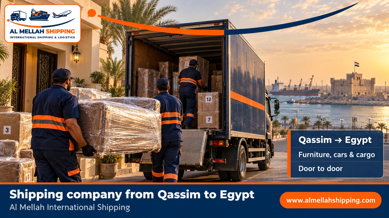 Shipping company from Qassim to Egypt — Al Mellah International Shipping