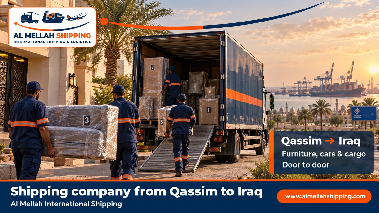 Shipping company from Qassim to Iraq — Al Mellah International Shipping