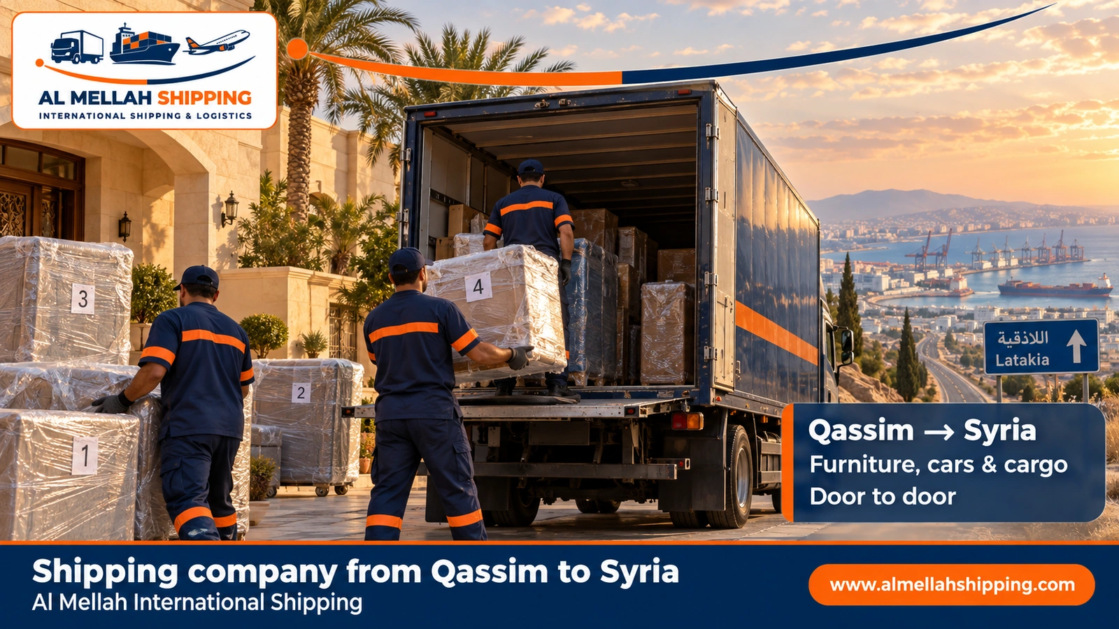 Shipping company from Qassim to Syria — Al Mellah International Shipping