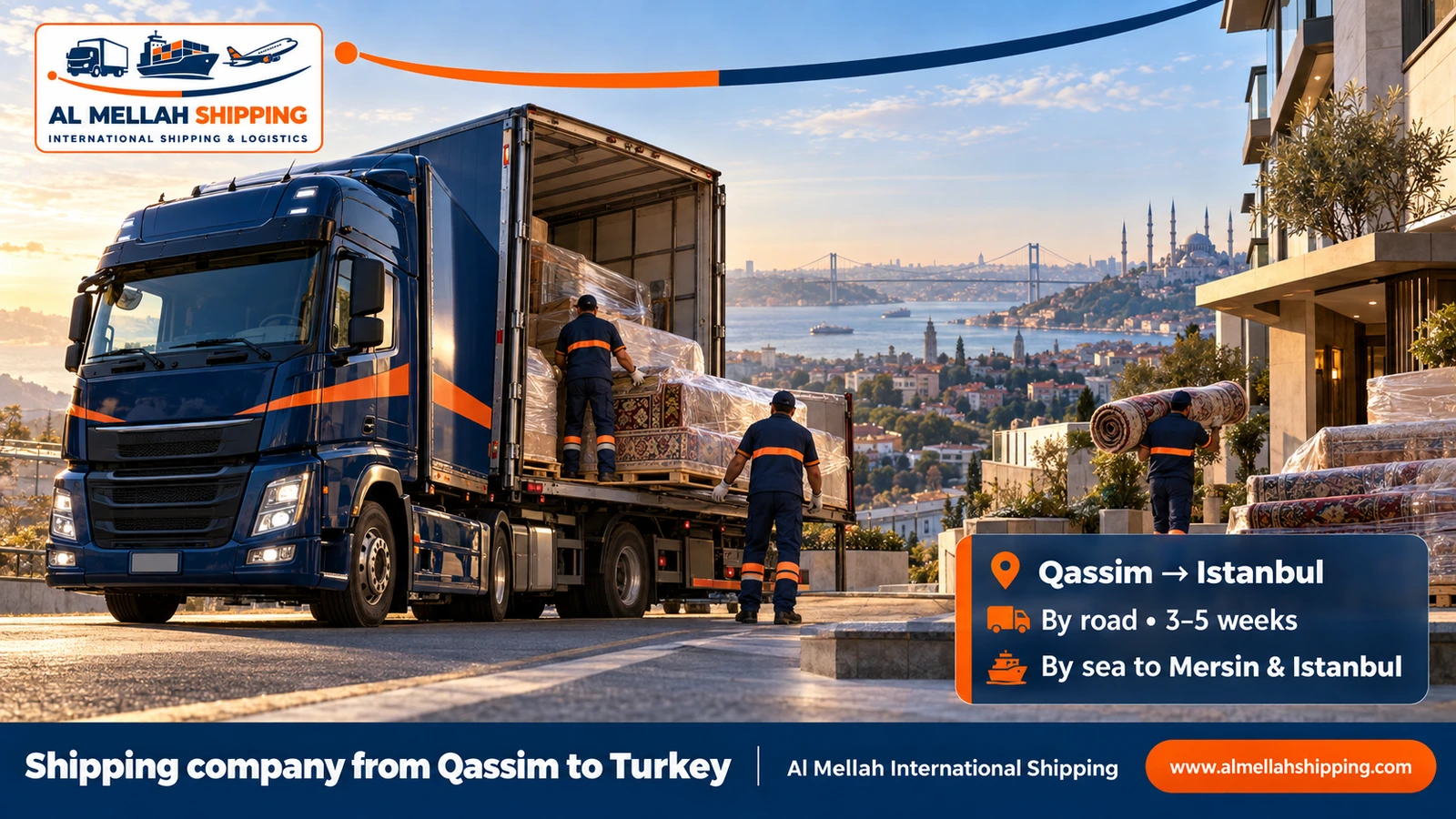 Shipping company from Qassim to Turkey — Al Mellah International Shipping