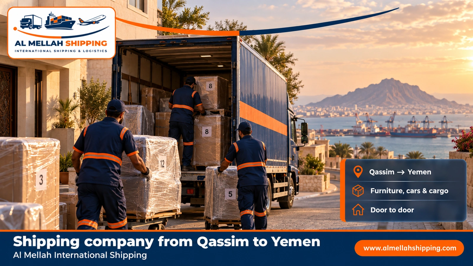 Shipping company from Qassim to Yemen — Al Mellah International Shipping
