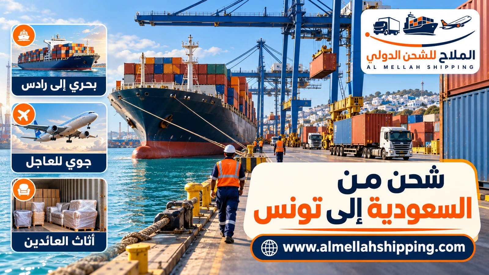 شحن من السعودية إلى تونس